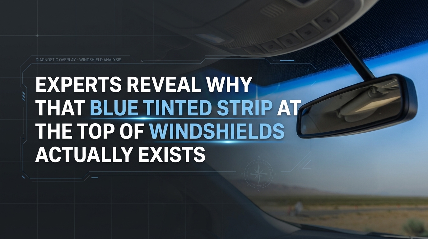 Experts Reveal Why That Blue Tinted Strip At The Top Of Windshields Actually Exists