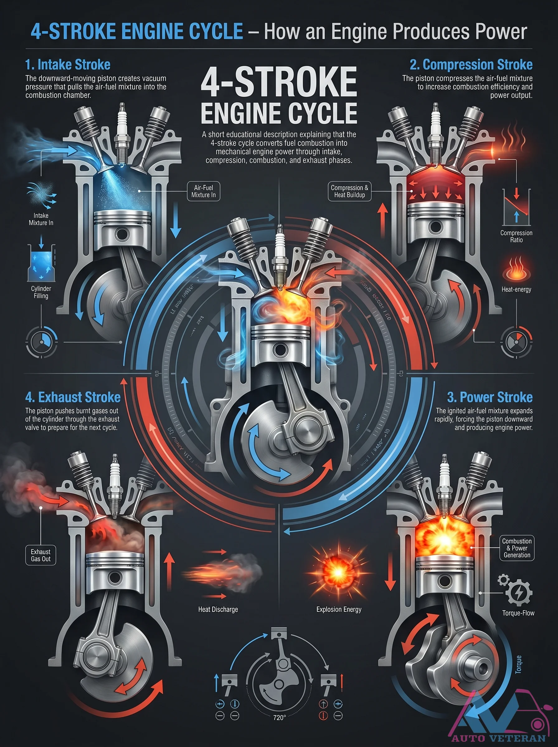 4-Stroke Engine Cycle Phases Explained