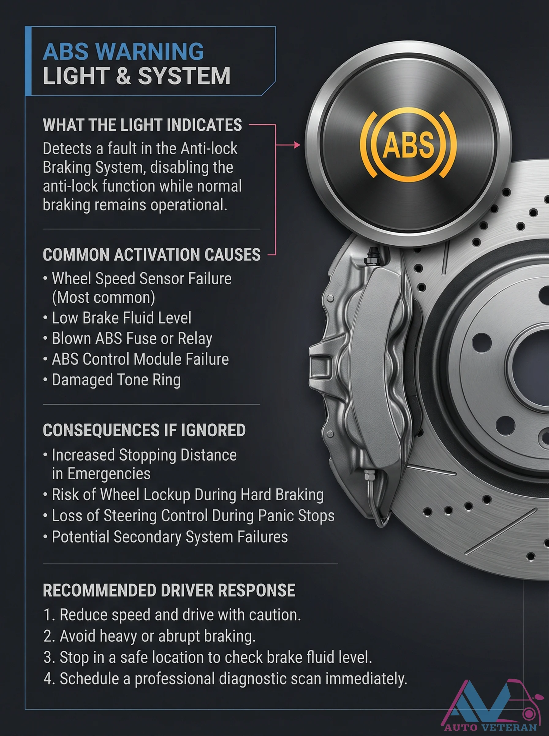 ABS Warning Light System Fault Causes and Consequences