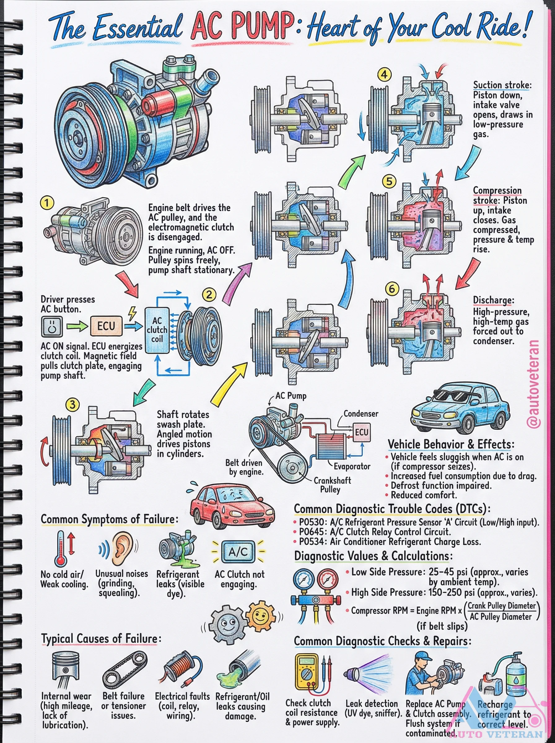 AC Compressor Operation, Failure Symptoms, and Diagnostics