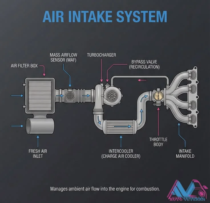 Turbocharged Air Intake System Diagram