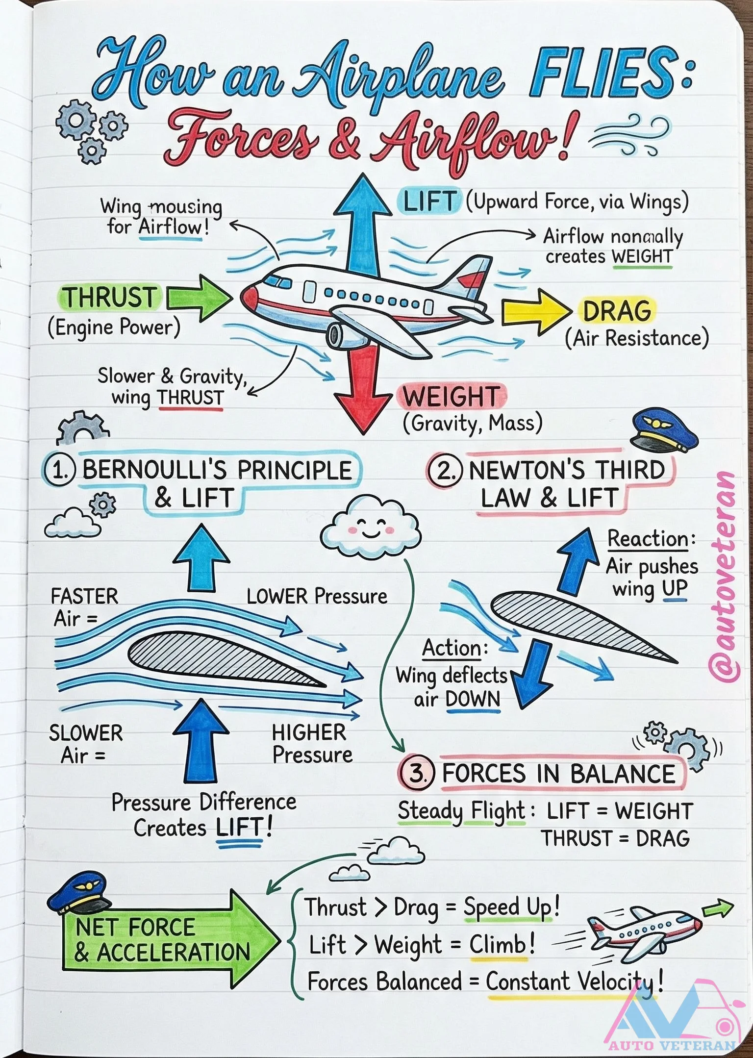 Aerodynamic Forces and Bernoulli's Principle in Flight