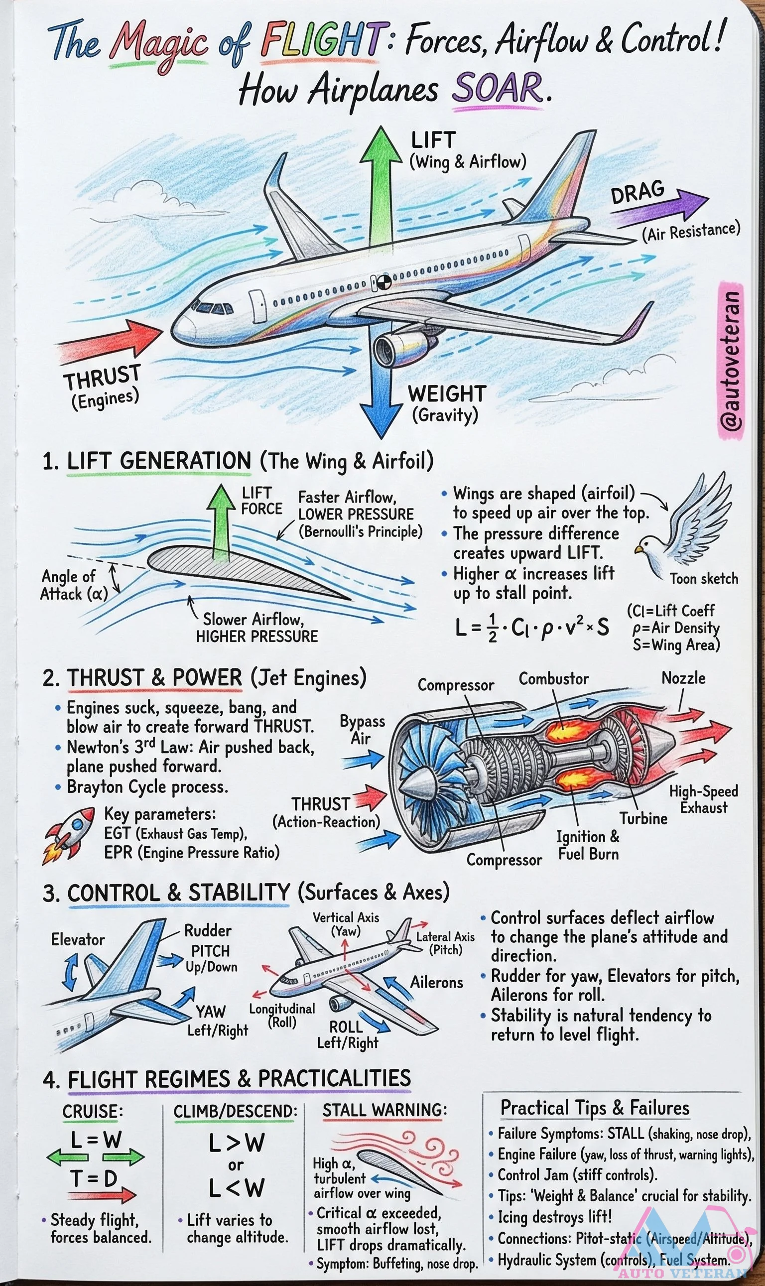 Airplane Flight Forces and Control Systems Explained