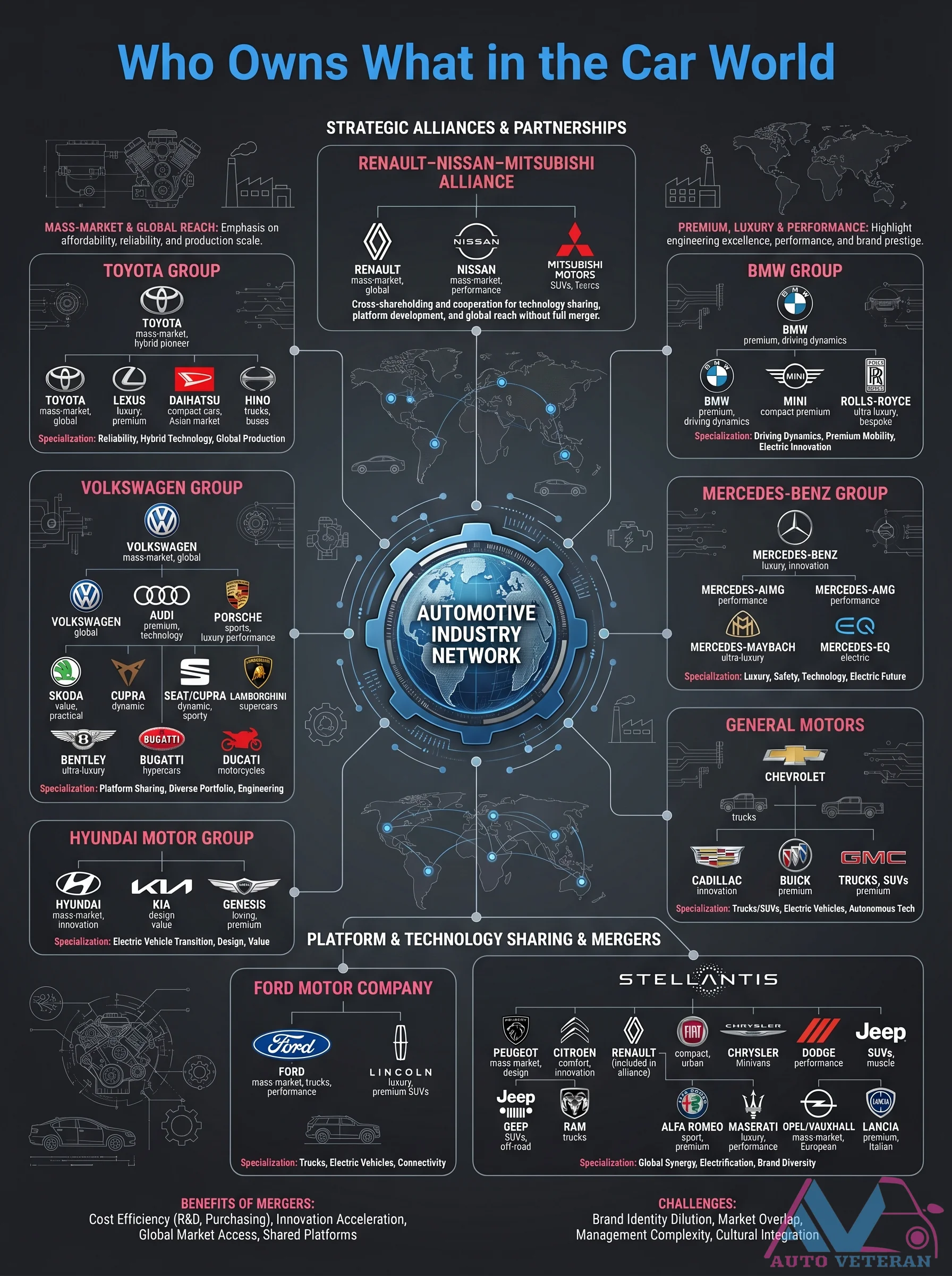 Automotive Strategic Alliances and Partnerships Diagram