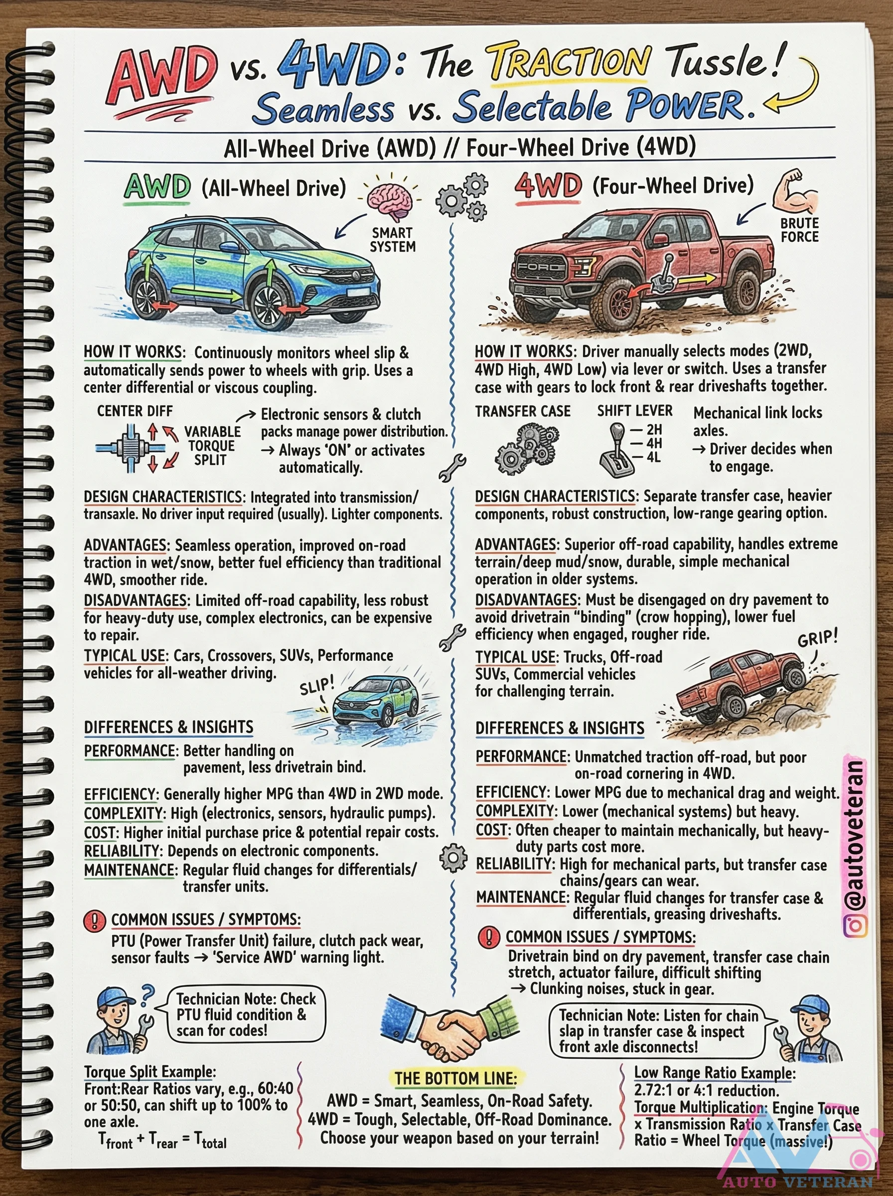 AWD vs 4WD Traction Systems Comparison