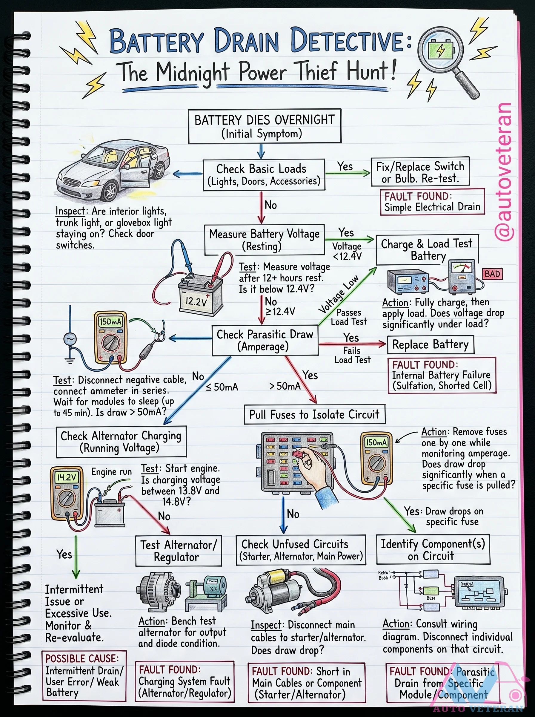 Parasitic Draw Diagnostic Flowchart