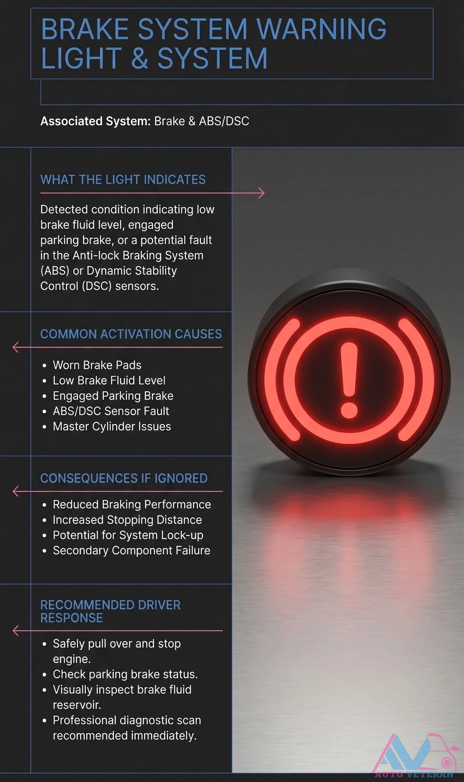 Brake Warning Light Causes, Consequences, and Response