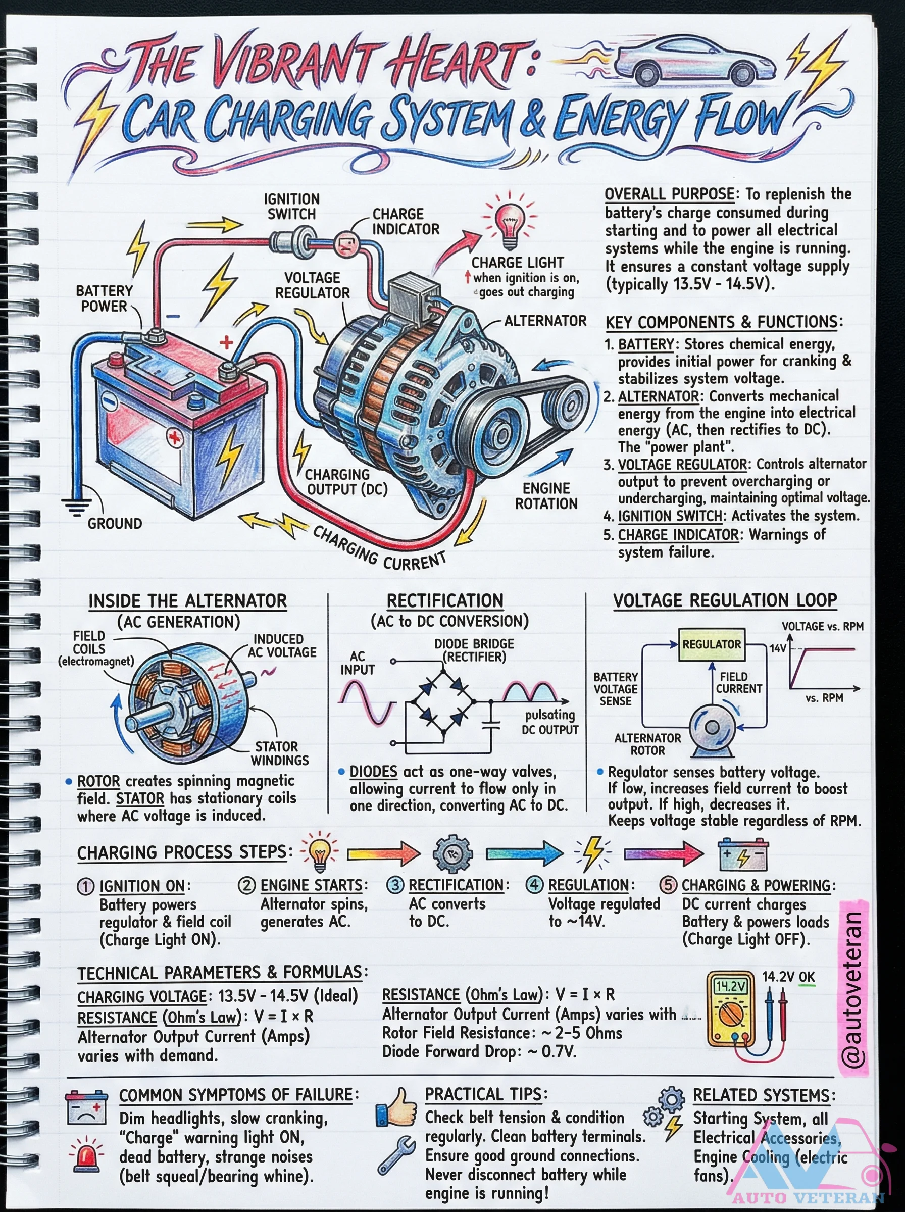 Car Charging System Energy Flow and Components