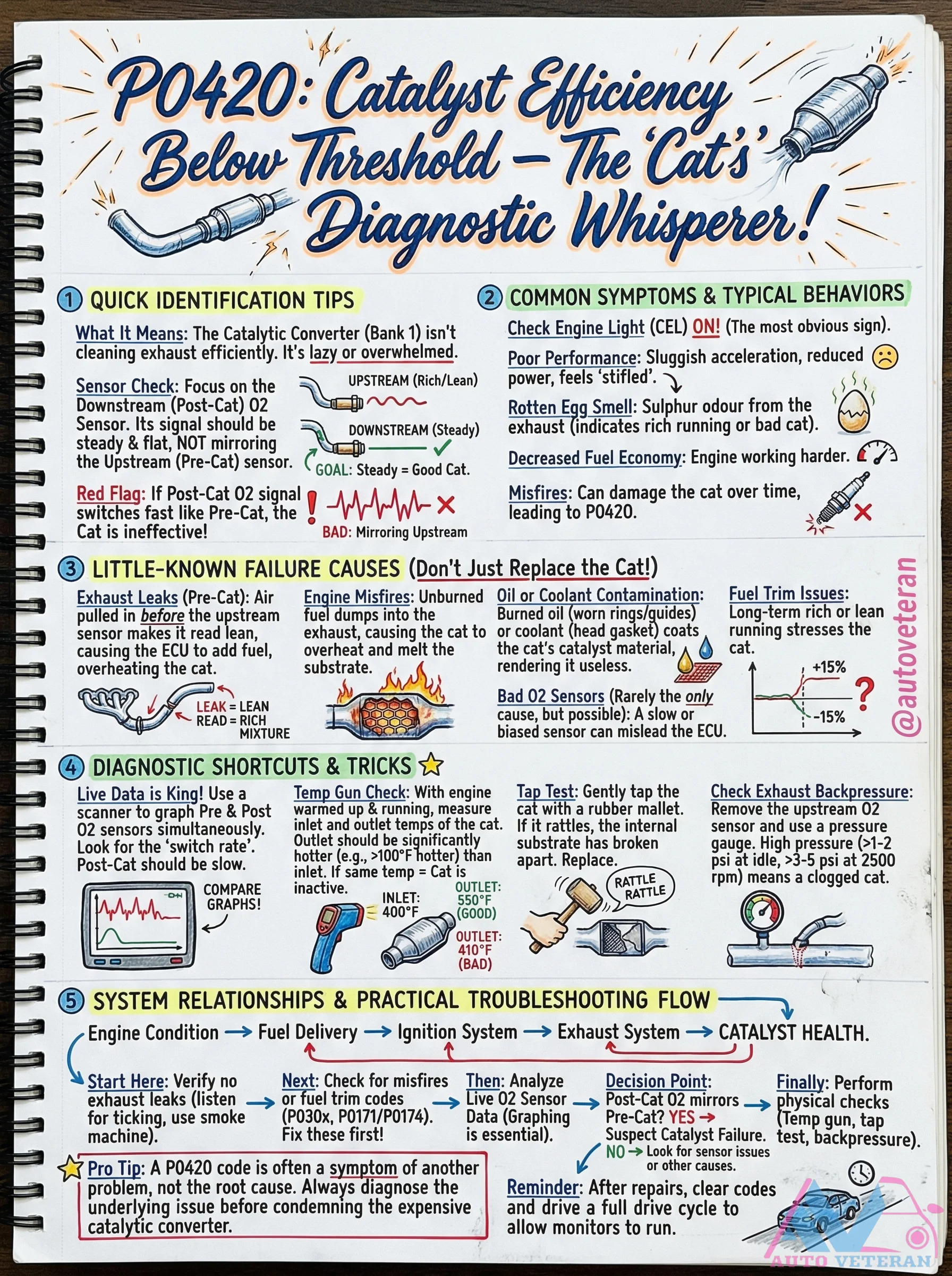 Catalytic Converter Bank 1 Diagnostic Symptoms and Tests