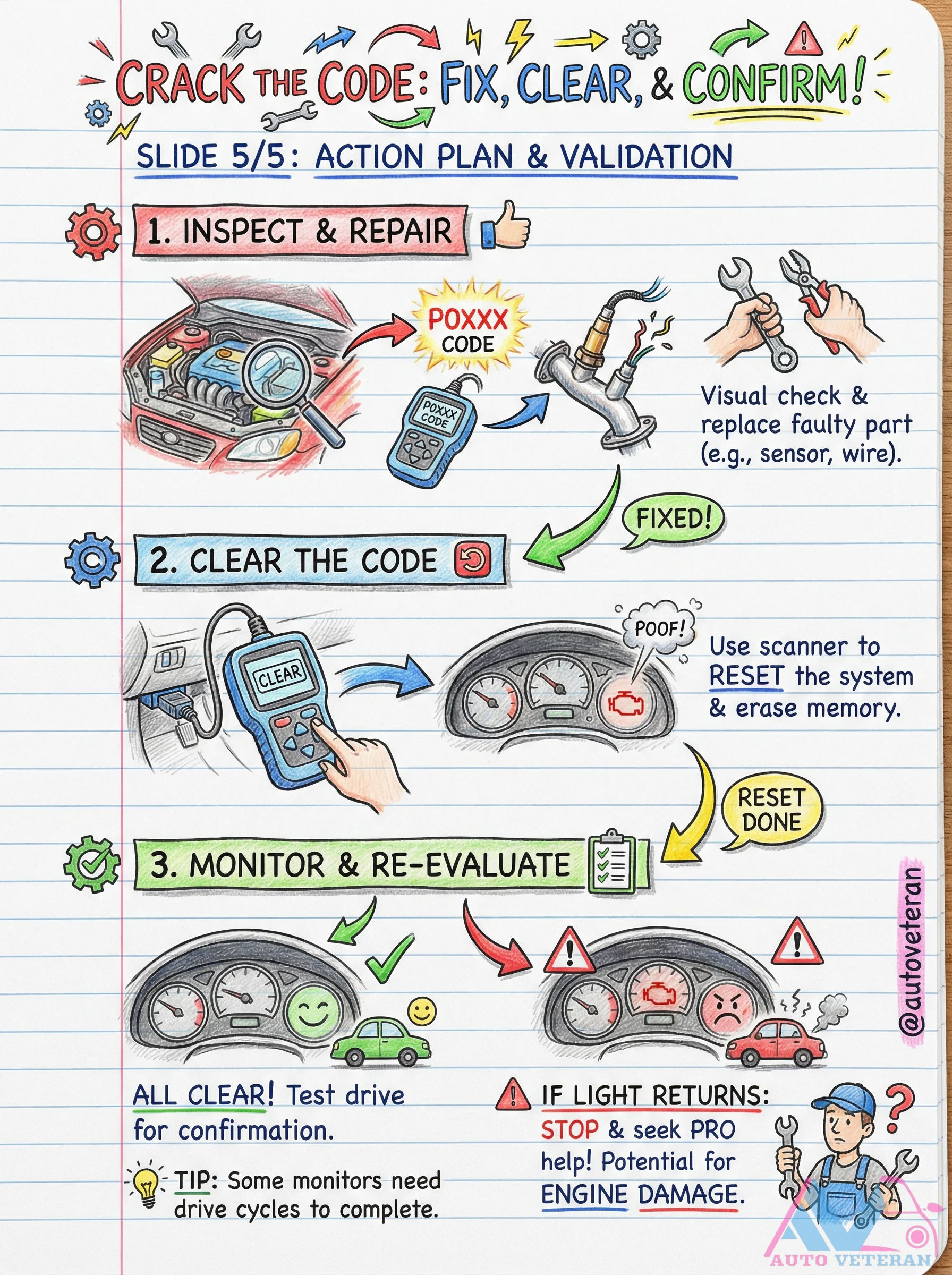 Check Engine Light Action Plan and Validation