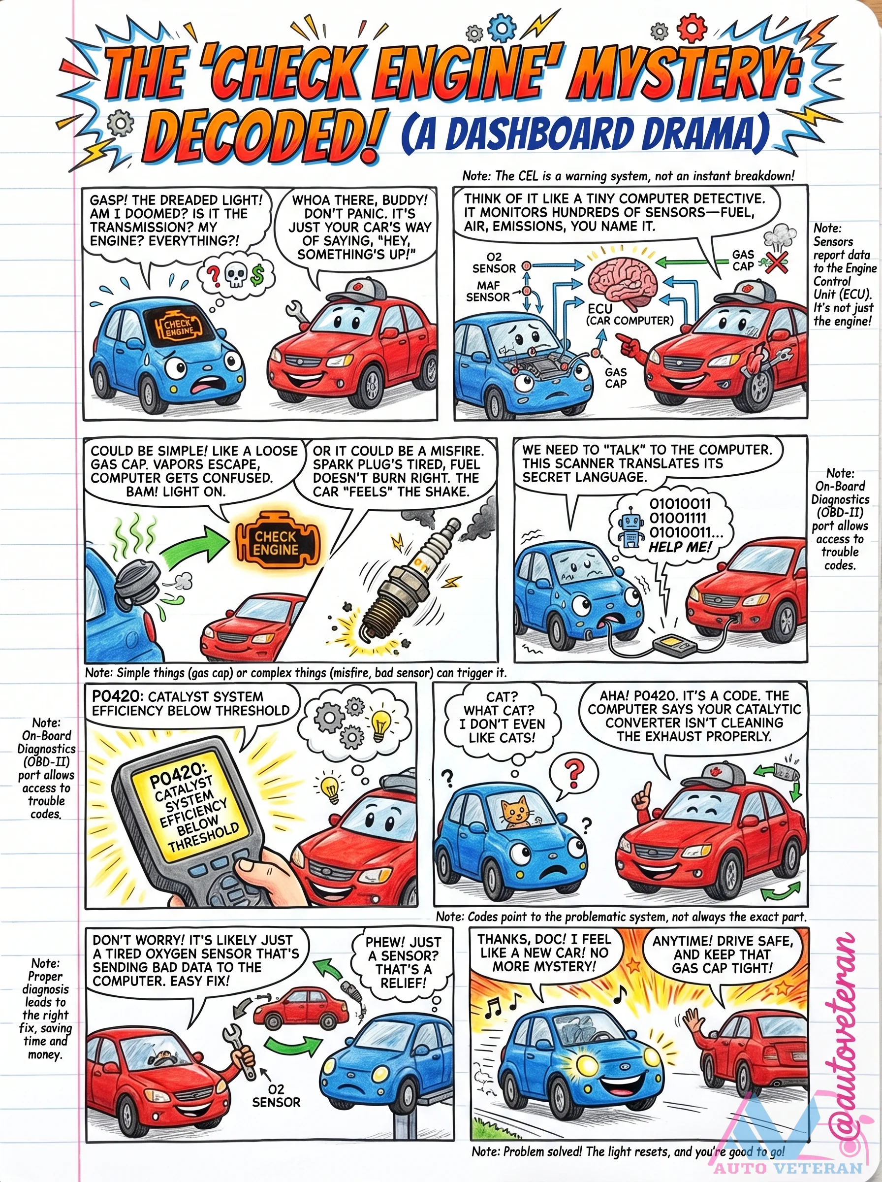 Check Engine Light OBD2 Diagnosis and Common Codes