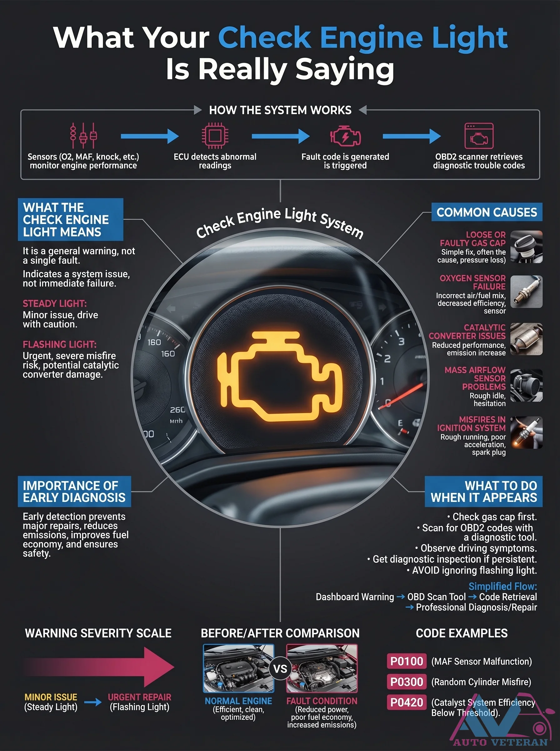 Check Engine Light Diagnostic System and OBD2 Codes