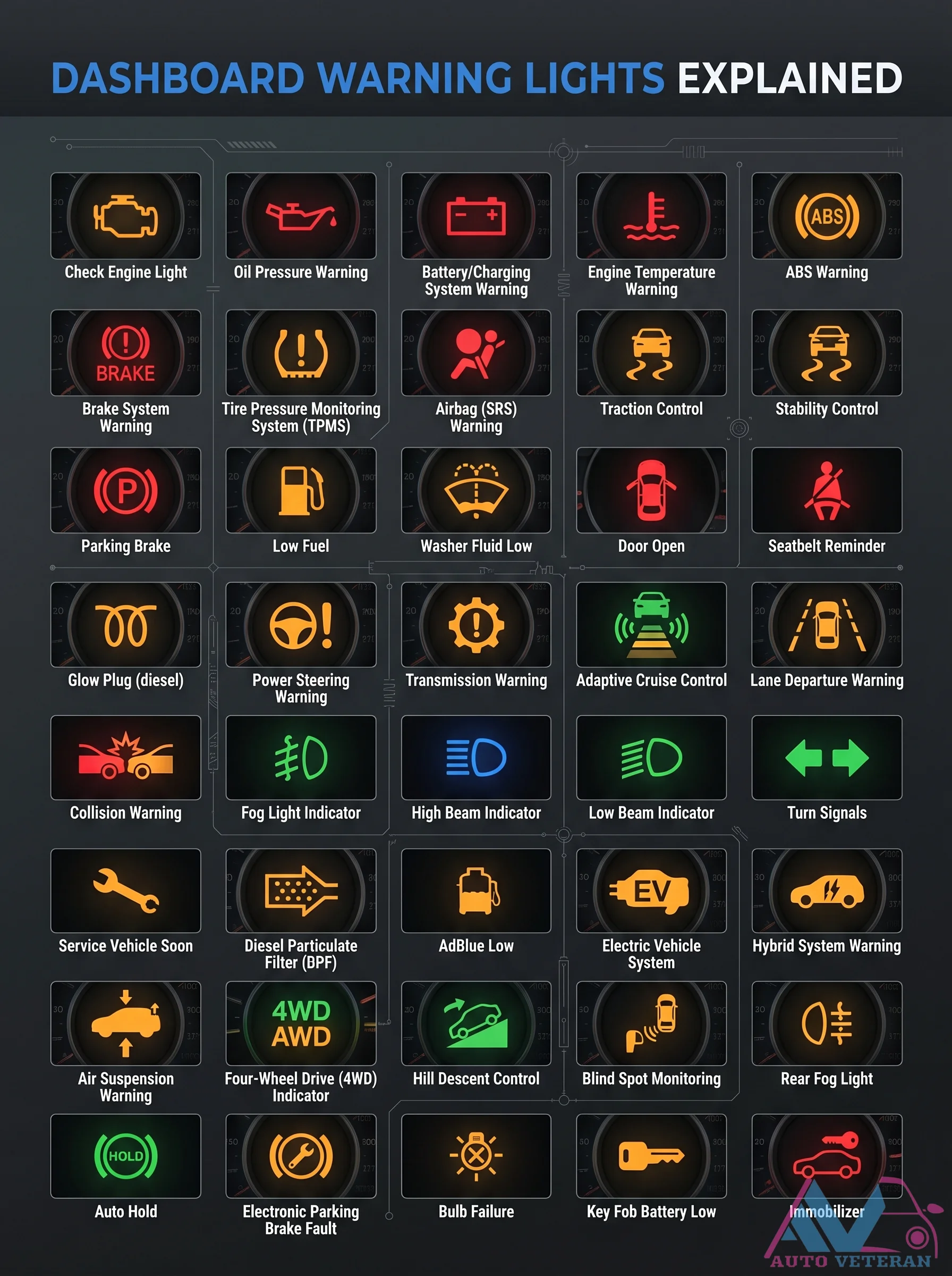 Dashboard Warning Lights Explained with Symbols