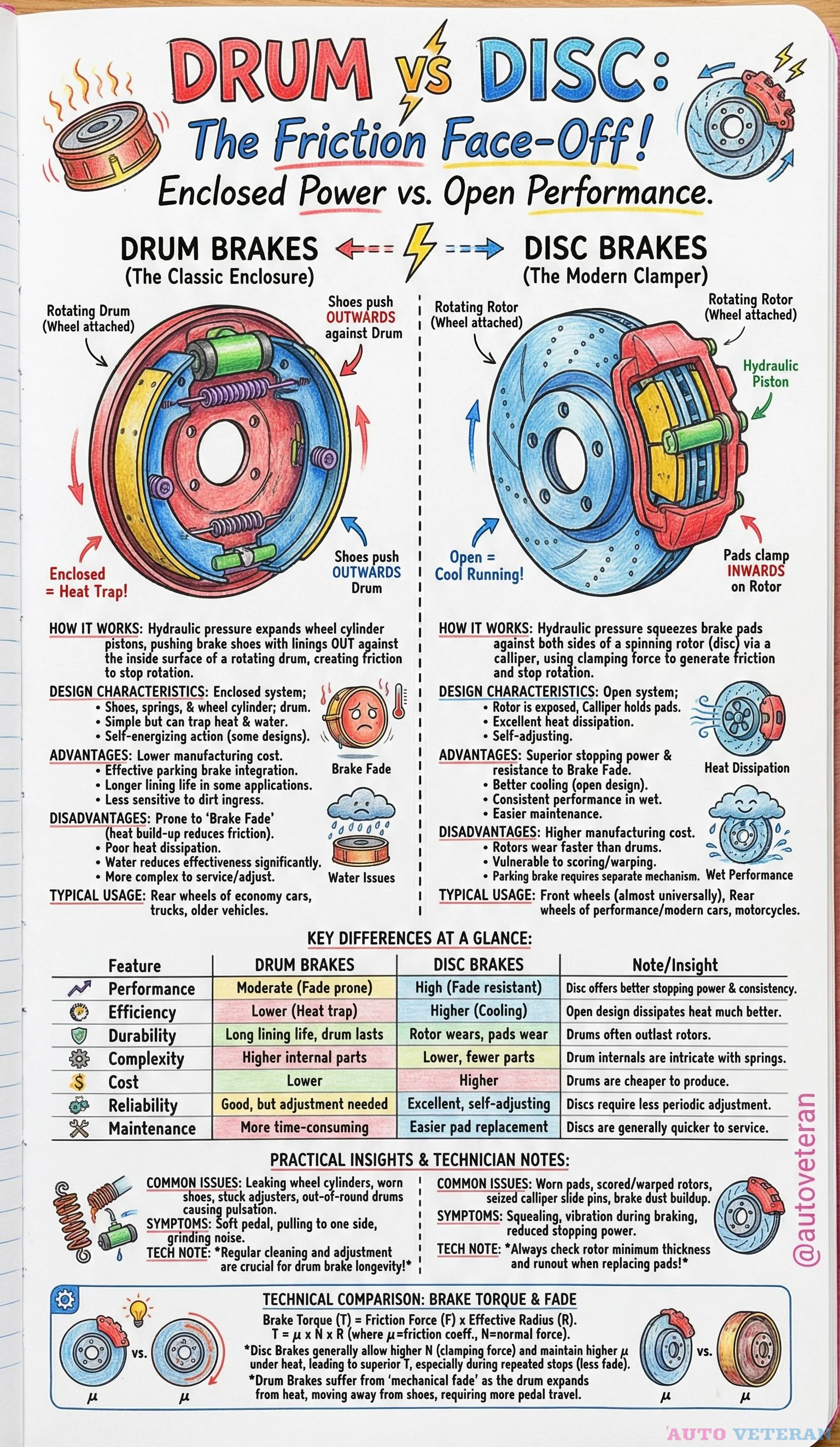 Drum vs Disc Brakes Technical Comparison Guide