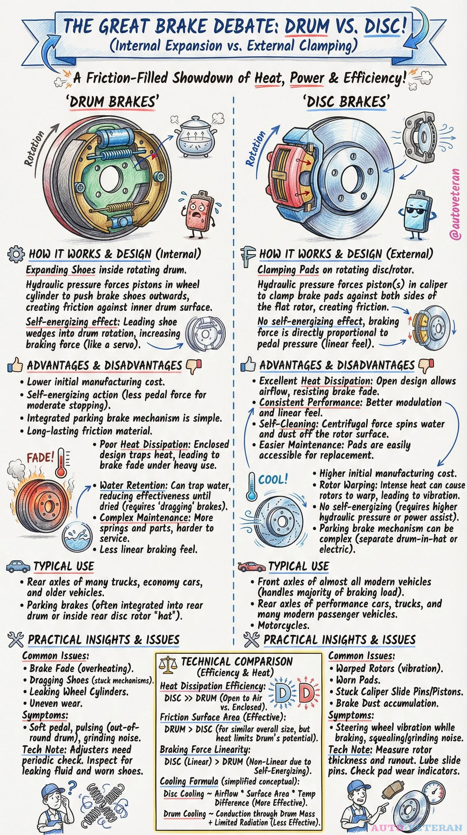 Drum vs Disc Brakes: Design, Performance, and Issues