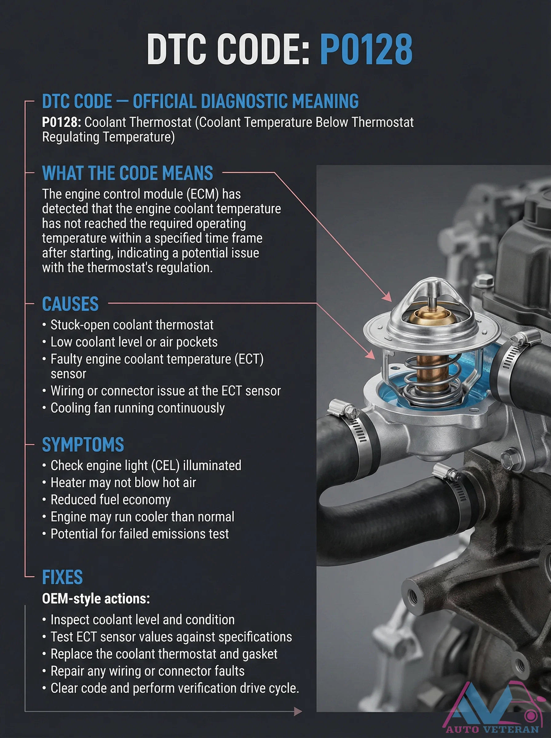 DTC P0128 Coolant Thermostat Diagnosis and Fixes