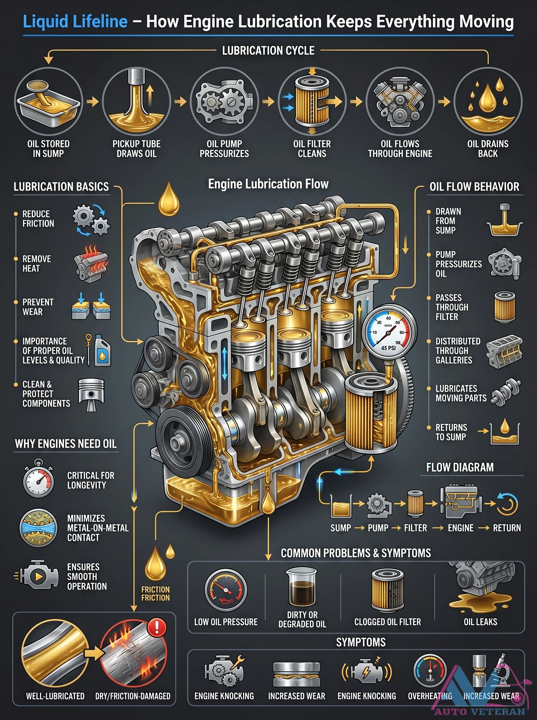 Engine Lubrication Cycle Flow Diagram