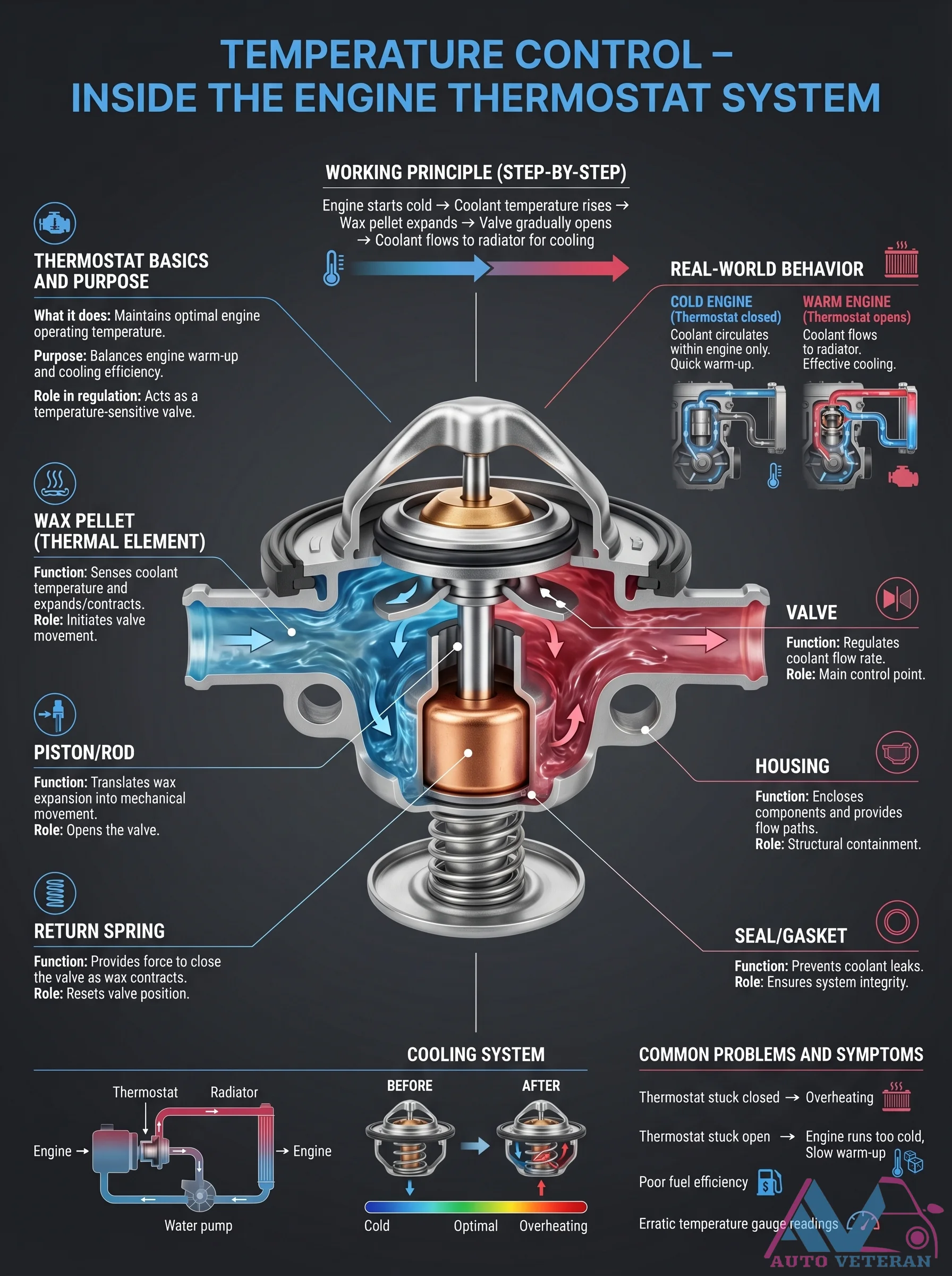 Engine Thermostat Working Principle Step by Step