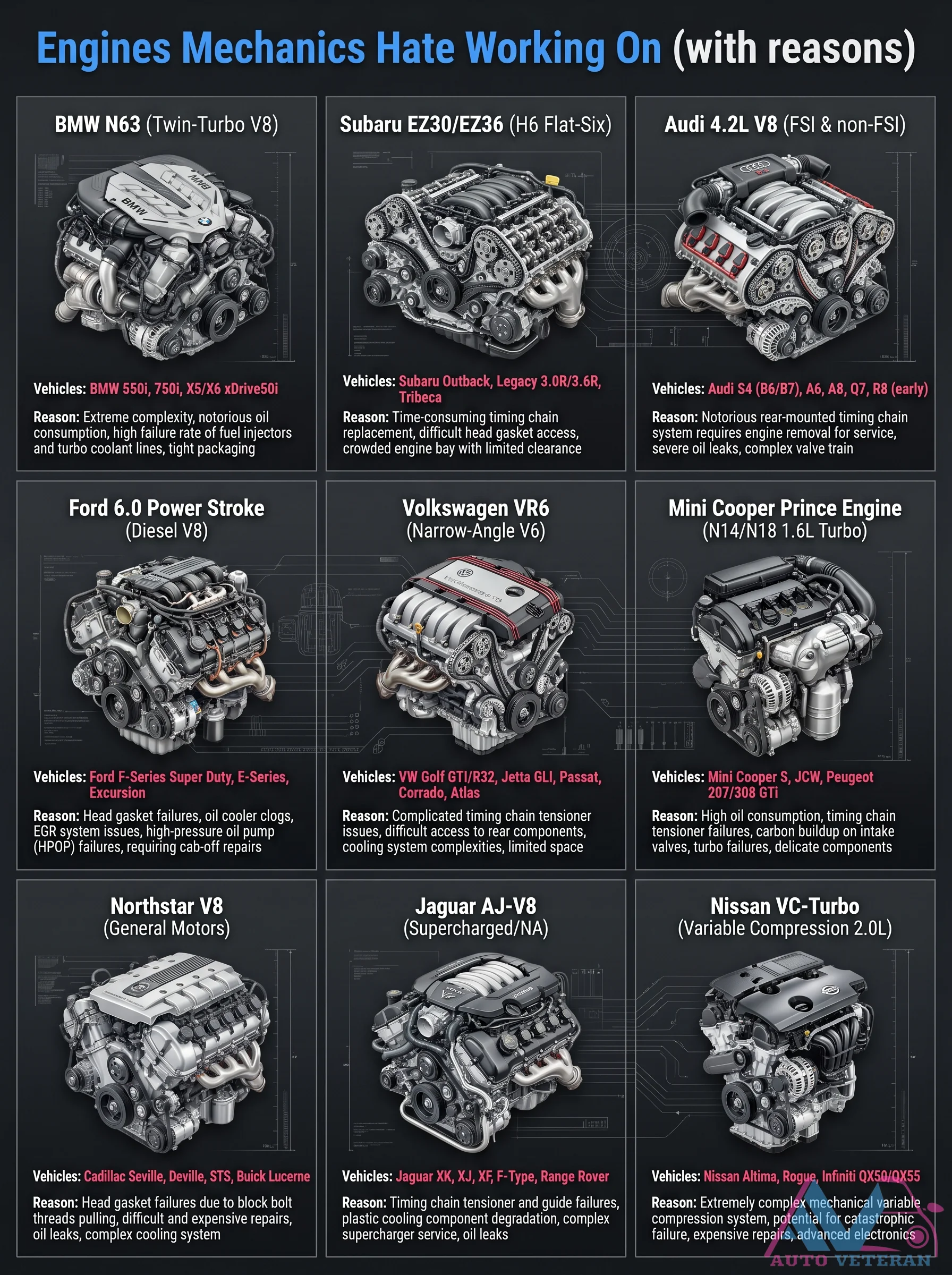 Engines Mechanics Hate Working On with Reasons