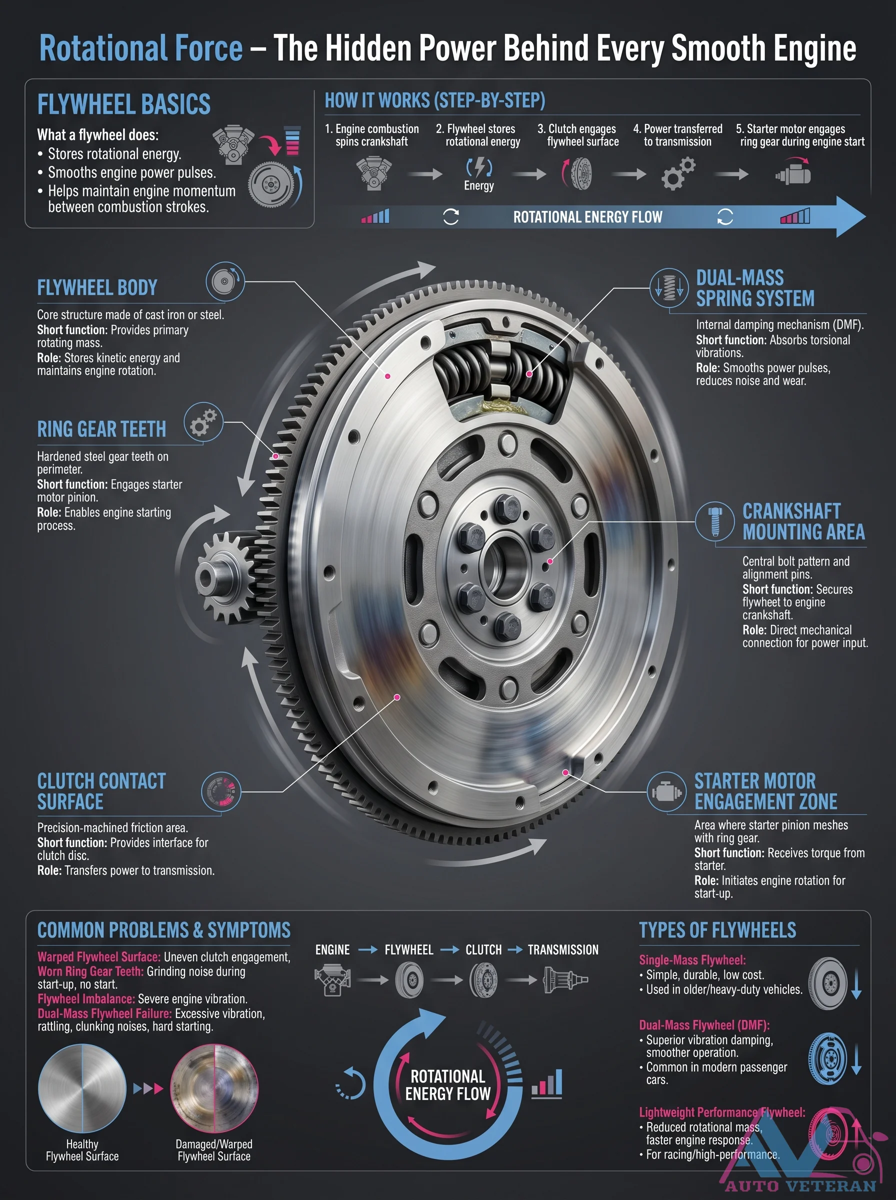 Flywheel Basics and Rotational Energy Flow