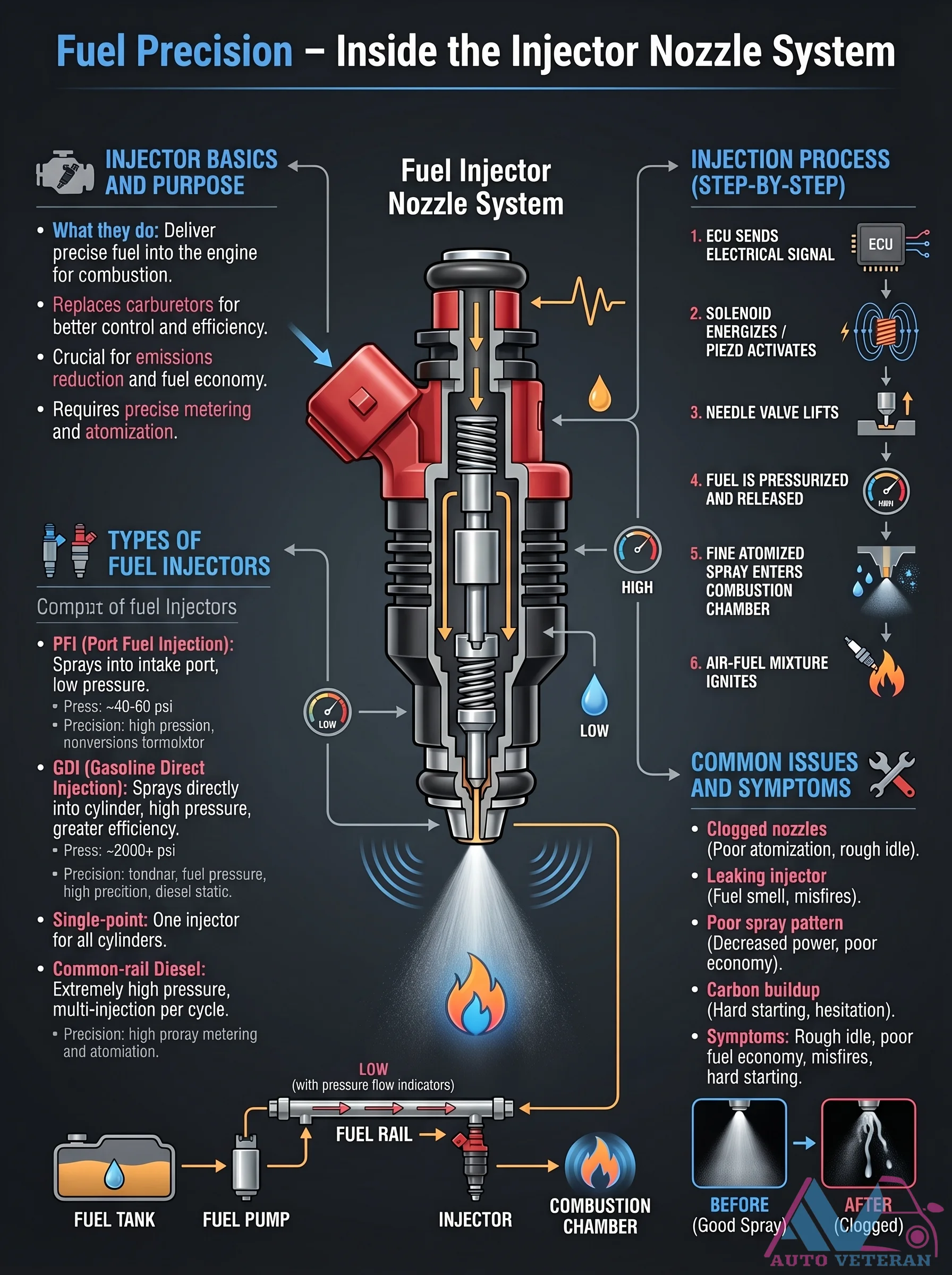 Fuel Injector Nozzle System Basics and Injection Process