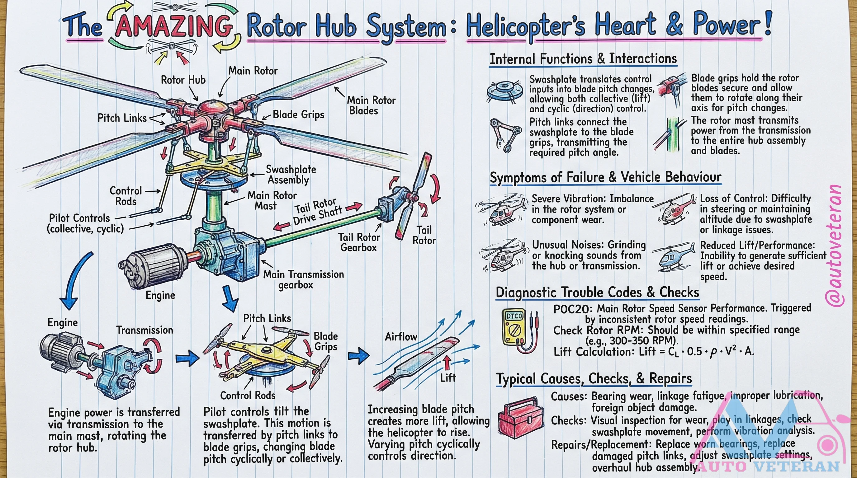 Helicopter Rotor Hub Failure Symptoms and Diagnosis