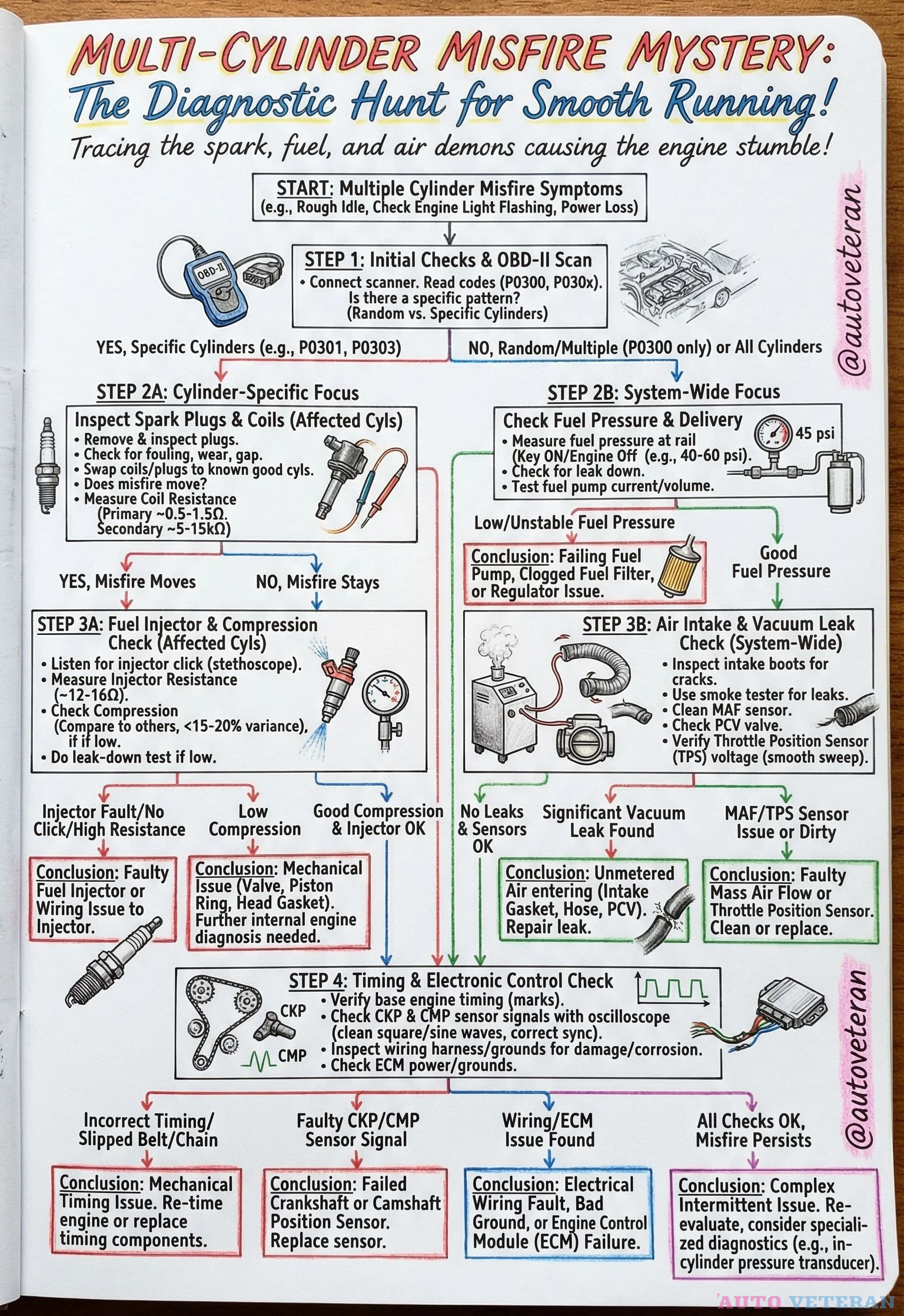 Multiple Cylinder Misfire Diagnostic Flowchart