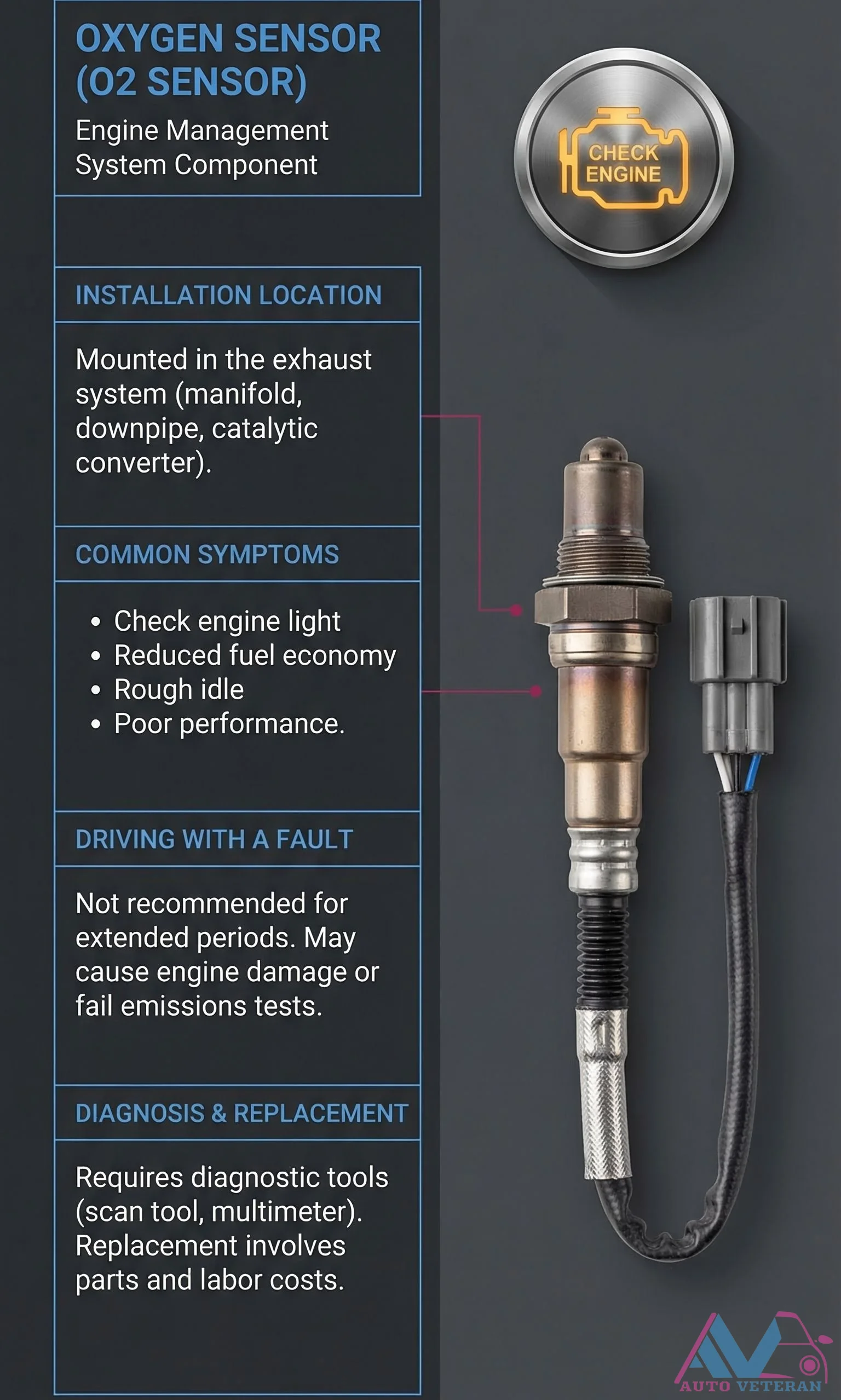 Oxygen Sensor Symptoms, Diagnosis, and Replacement