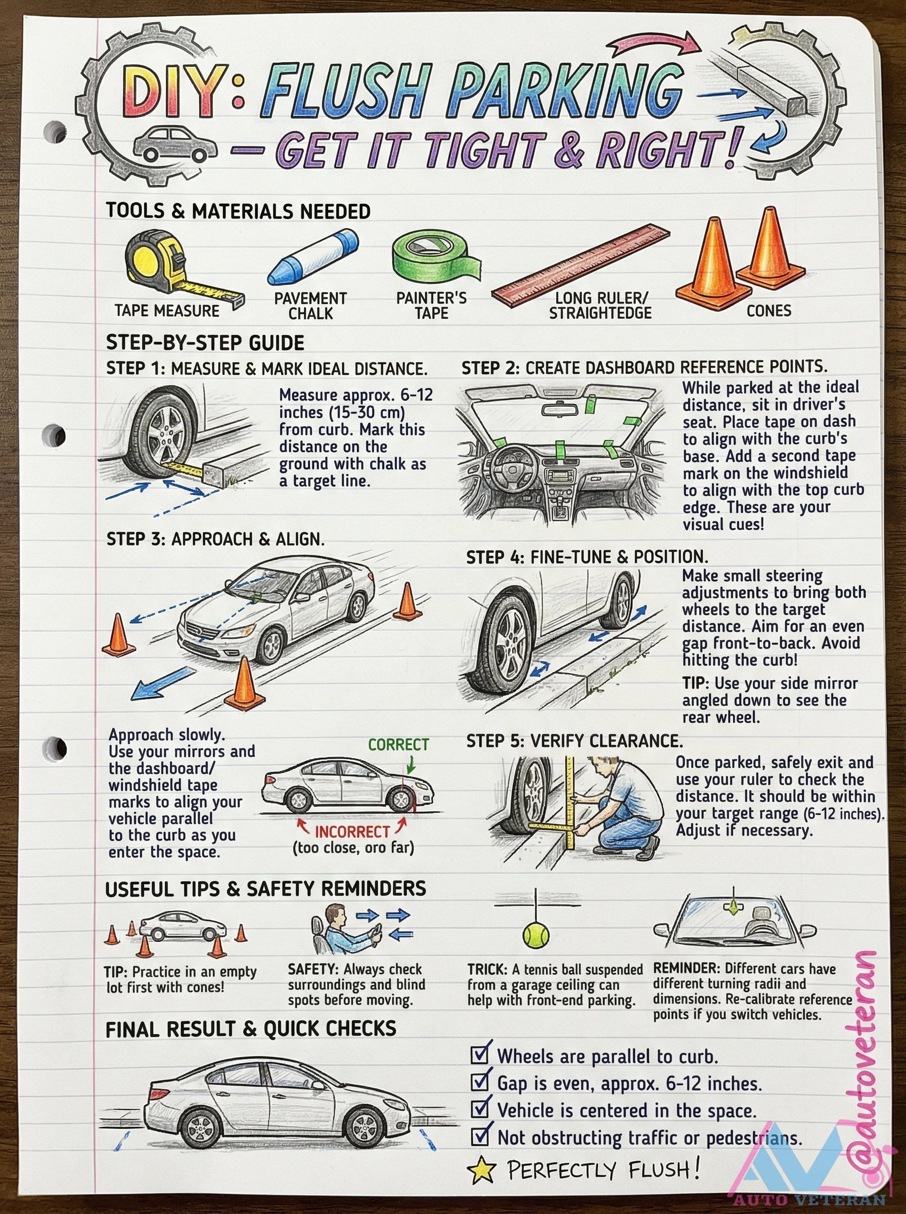 Parallel Parking Flush Curb Technique Guide