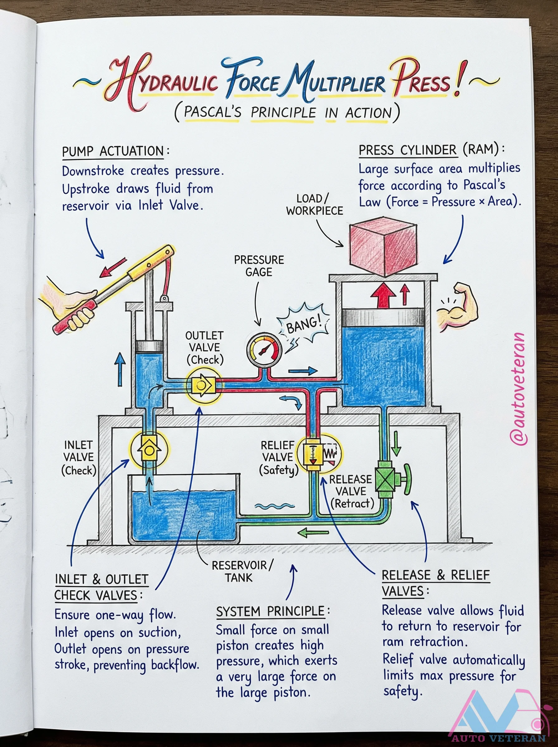 Hydraulic Pump Actuation via Pascal's Principle