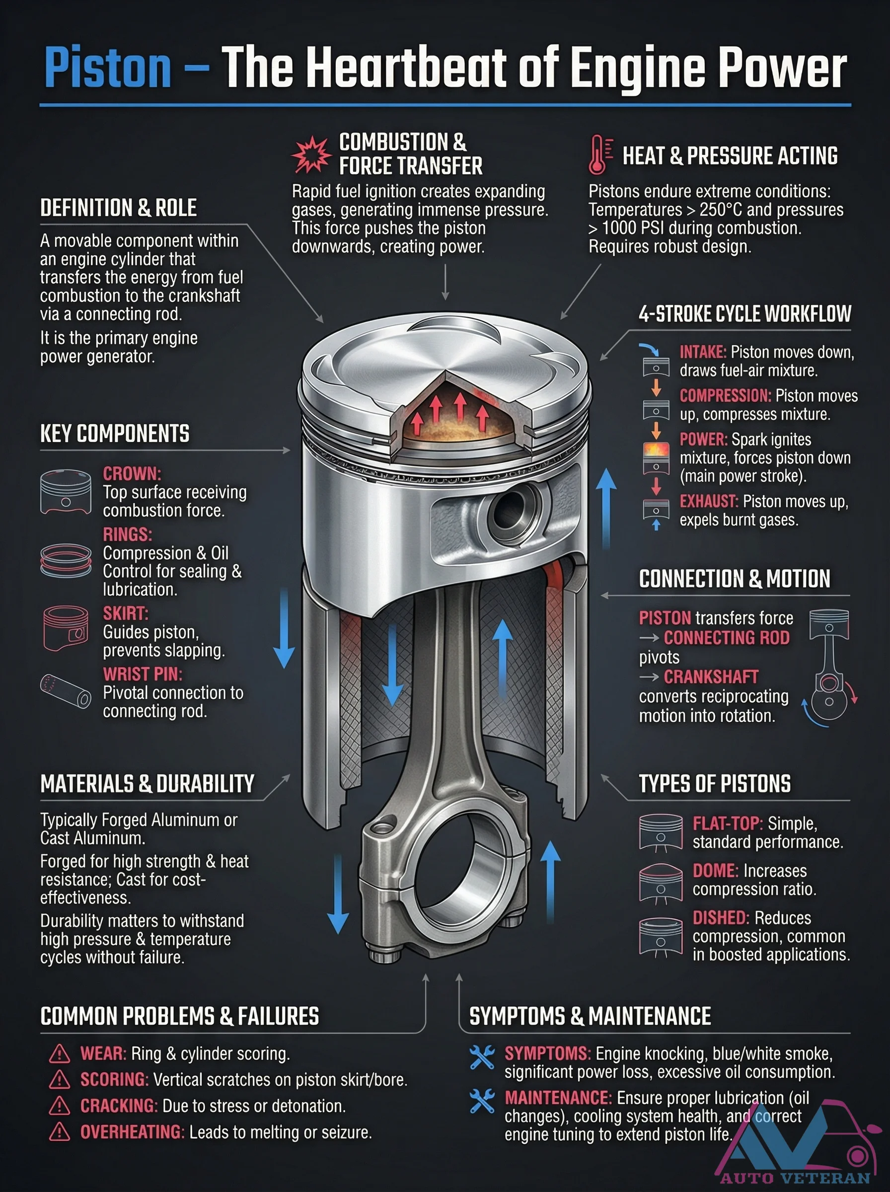 Piston Combustion Force Transfer and Workflow