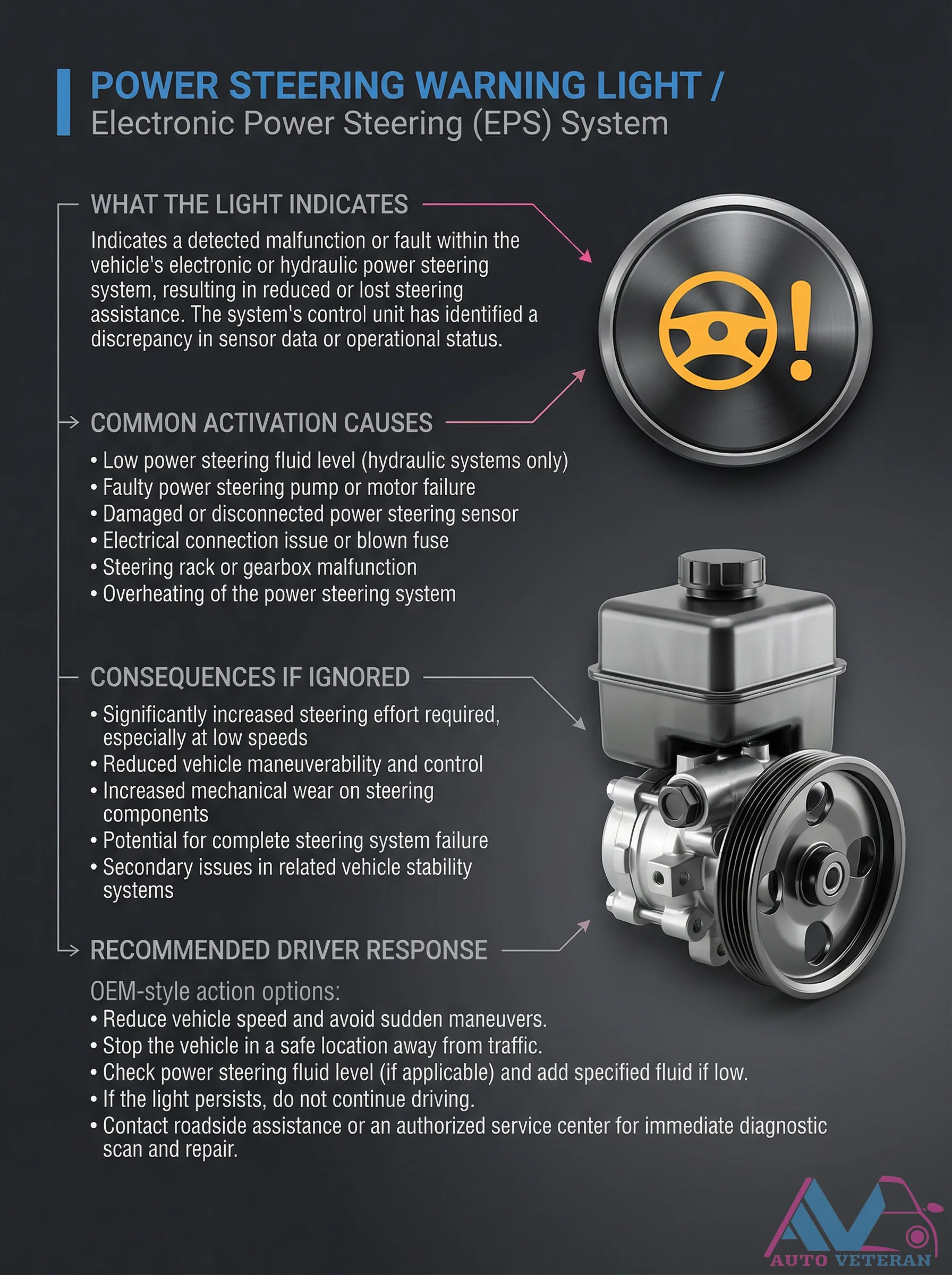 Electronic Power Steering Warning Light Activation Causes