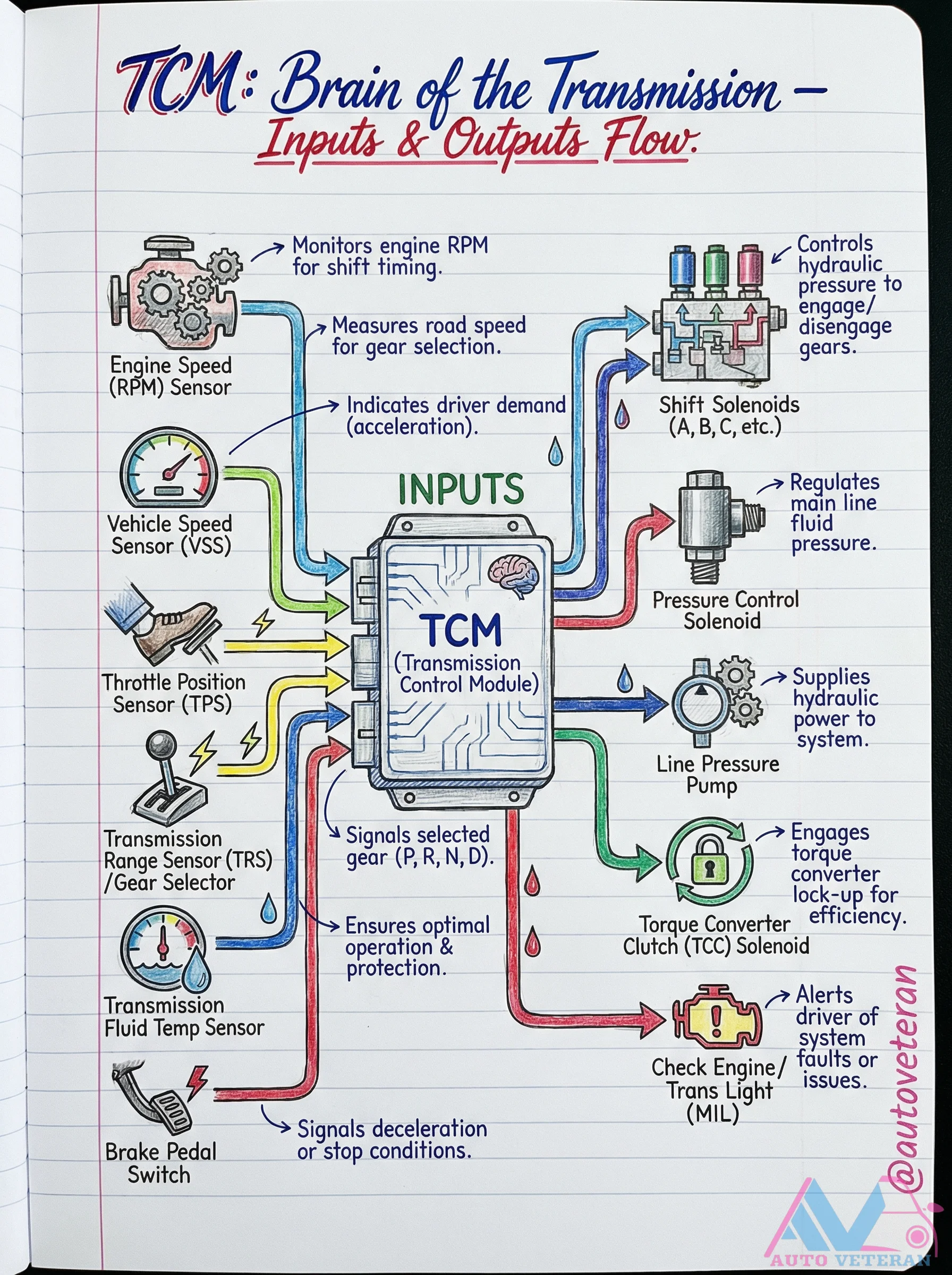 TCM Inputs, Outputs, and Control Functions