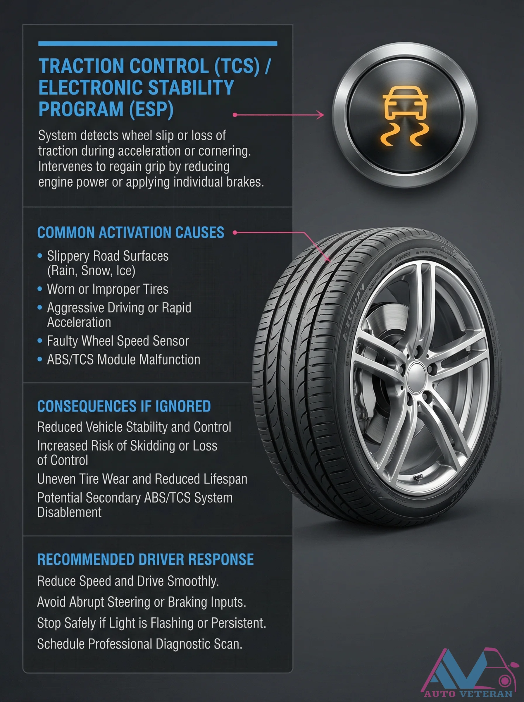Traction Control ESP Warning Light Causes and Response