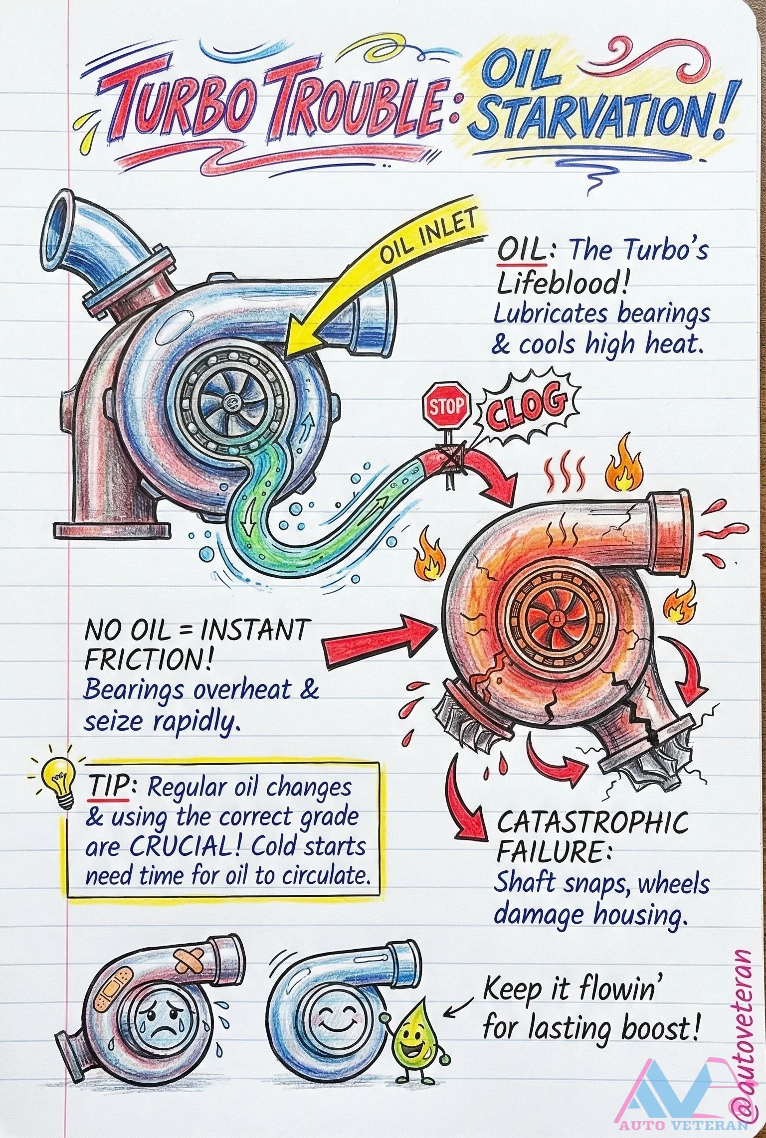 Turbo Oil Starvation Causes Catastrophic Failure