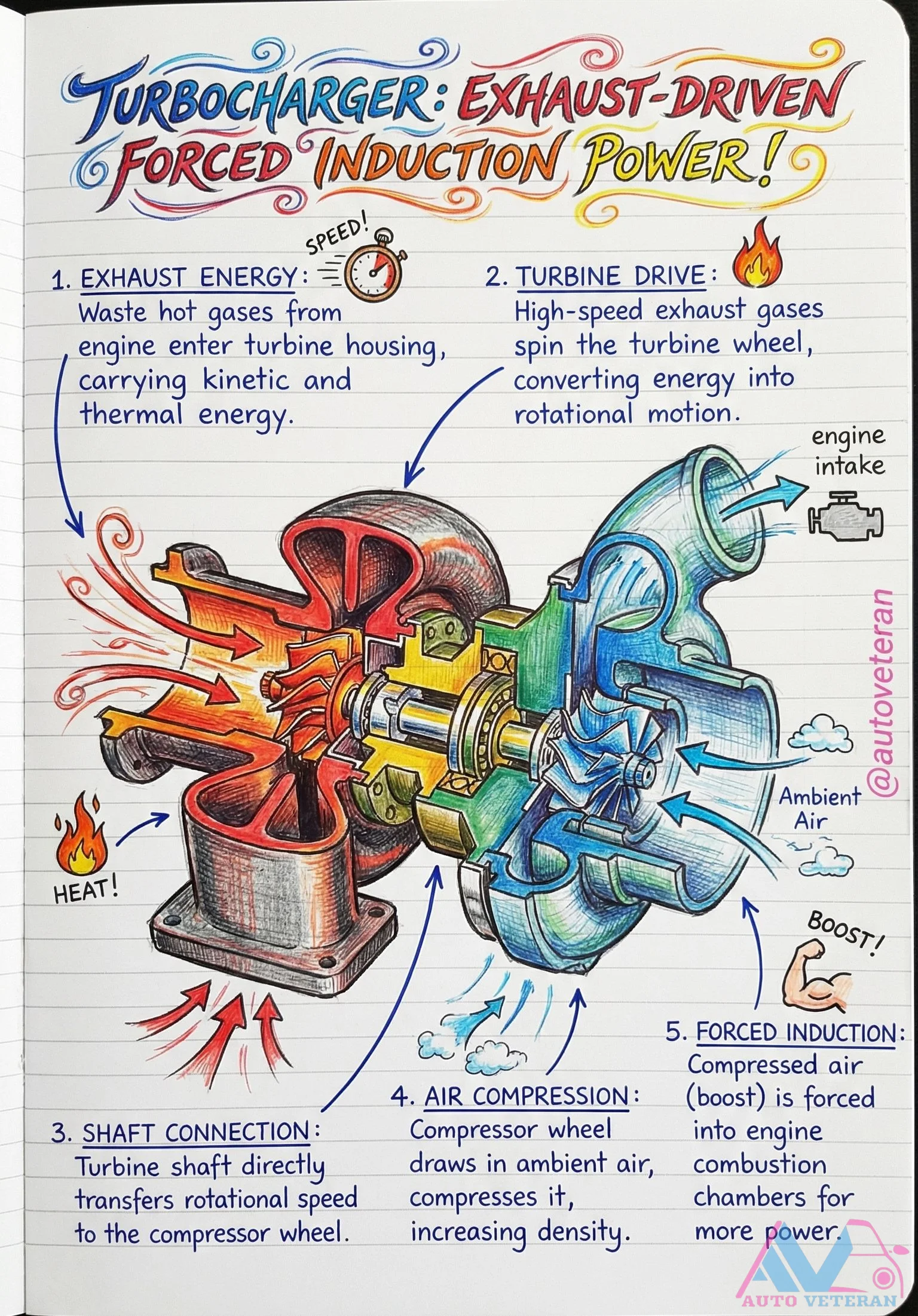 Turbocharger Exhaust-Driven Forced Induction Operation
