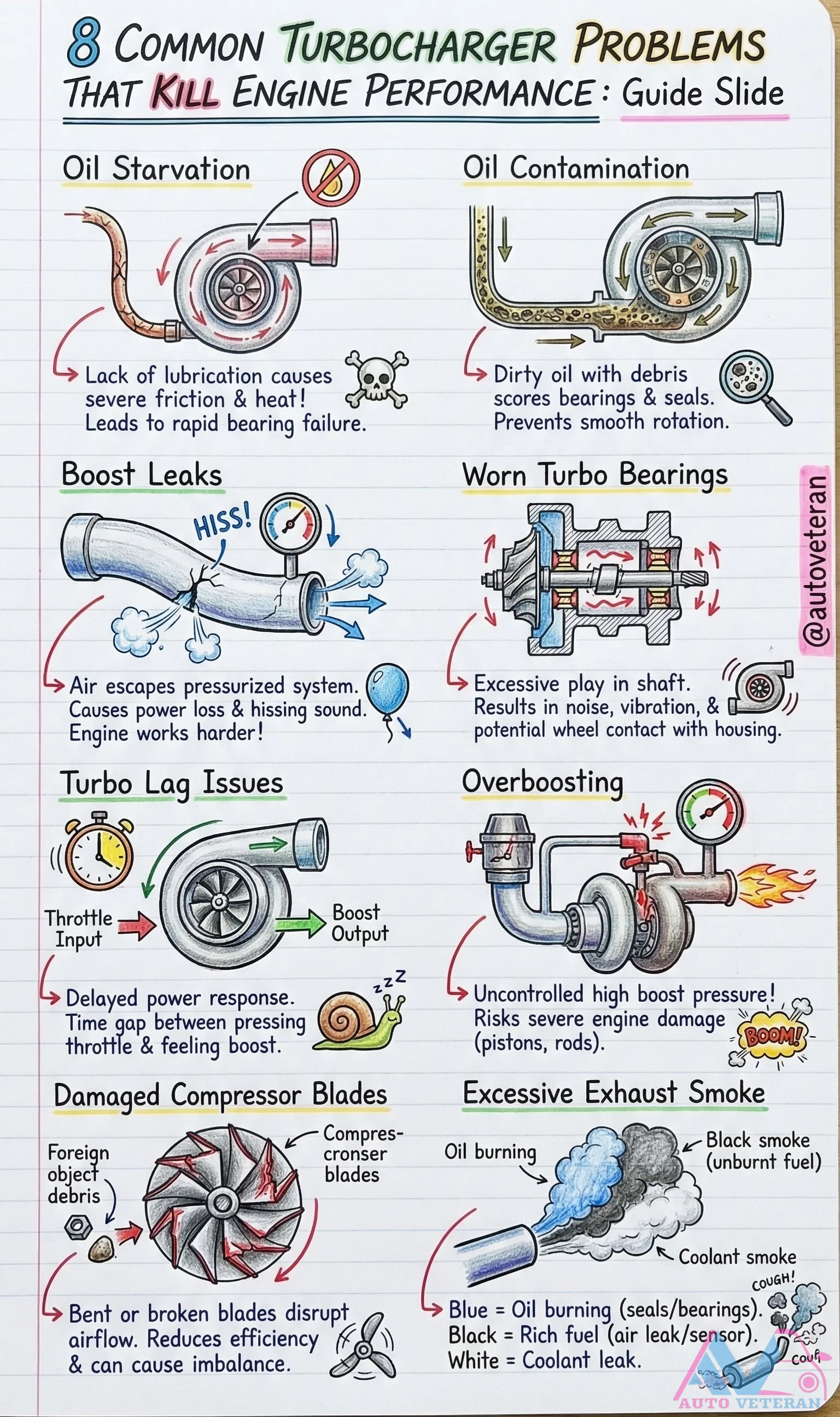Turbocharger Oil Starvation and Contamination Failures