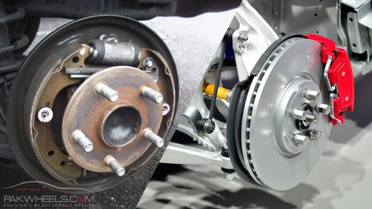 Why disc and drum brakes are used in the front and rear respectively